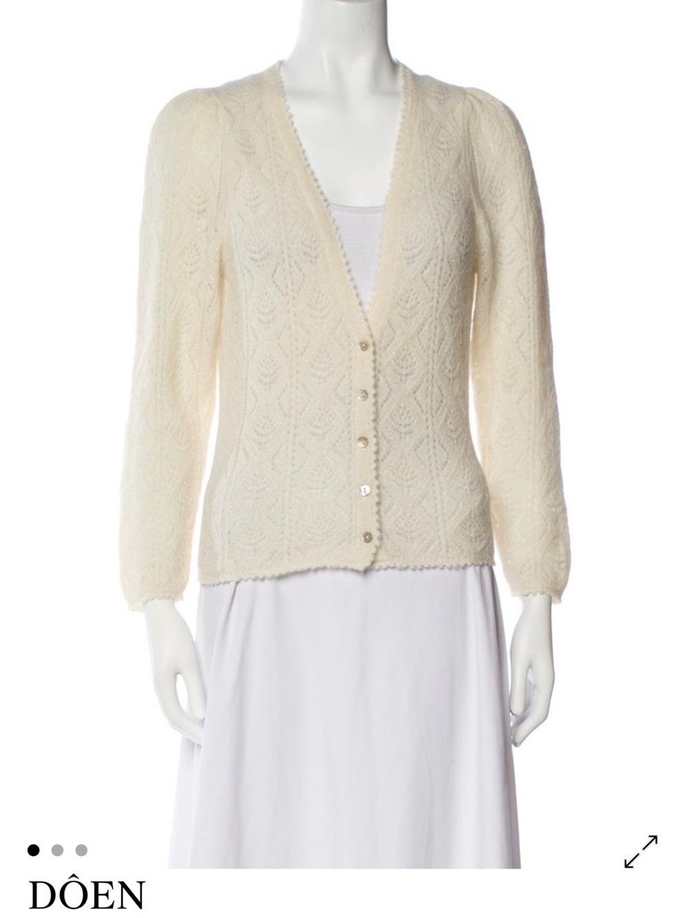 DÔEN Chandel Pointelle-knit Alpaca-blend Cardigan Women